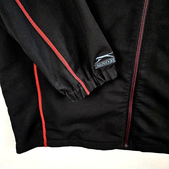 Slazenger Mens XL Black Red Activewear Golf Jacket Full Zip Windbreaker - Picture 4 of 11